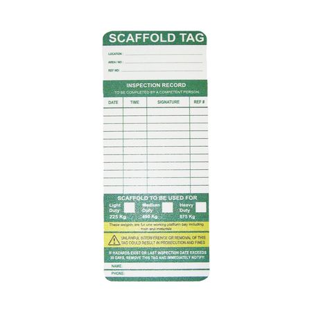 Scaffold Tag Fit For Use Card Each